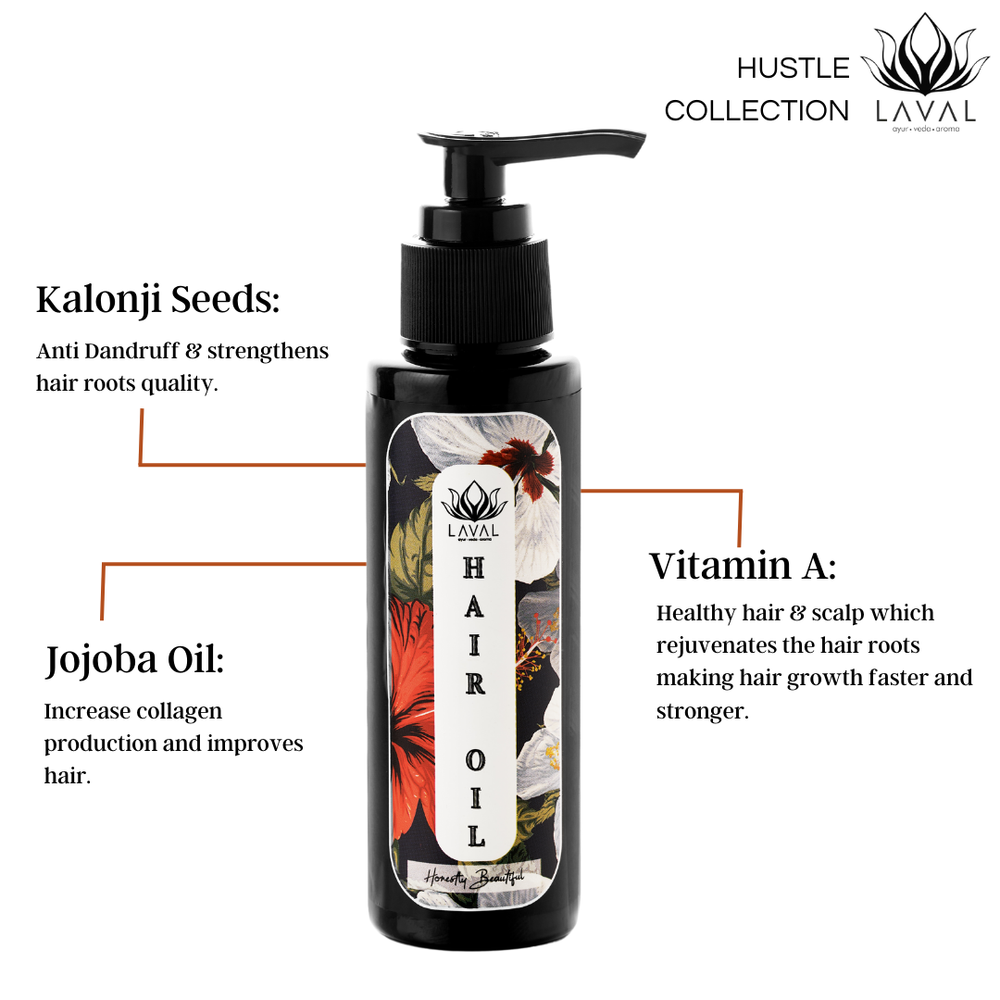 
                  
                    Hustle hair oil for hair growth | kalonji and vitamin A | nourishing & volumizing
                  
                